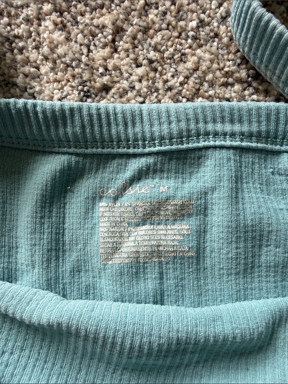 Seamless Ribbed Turquoise Bra Too - Picture 3 of 3